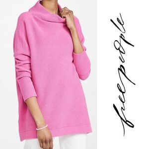 Free People Pink Ottoman Slouchy Tunic sweater size M